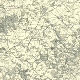 Close up of Authentic reproduction of Ordnance Survey map of Ringwood 1896-1904 with a yellow tint background