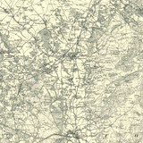 Close up of Authentic reproduction of Ordnance Survey map of Ringwood 1896-1904 with a yellow tint background
