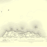 Close up of authentic reproduction of Ordnance Survey map of North Berwick 1896-1904 with a yellow tint background