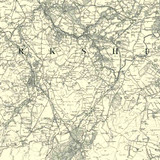 Close up of Authentic reproduction of Ordnance Survey map of Hamilton 1896-1904 with a yellow tint background