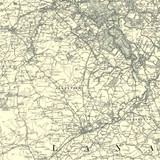 Close up of Authentic reproduction of Ordnance Survey map of Hamilton 1896-1904 with a yellow tint background