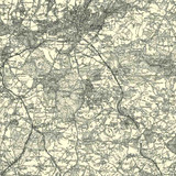Close up of Authentic reproduction of Ordnance Survey map of Tunbridge Wells 1896-1904 with a yellow tint background
