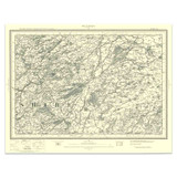 Authentic reproduction of Ordnance Survey map of Welshpool 1896-1904 with a yellow tint background