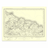 Authentic reproduction of Ordnance Survey map of Guisborough 1896-1904 with a yellow tint background