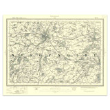 Authentic reproduction of Ordnance Survey map of Shrewsbury 1896-1904 with a yellow tint background