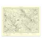 Authentic reproduction of Ordnance Survey map of Pateley Bridge 1896-1904 with a yellow tint background