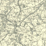 Close up of authentic reproduction of Ordnance Survey map of Church Stretton 1896-1904 with a yellow tint background