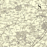 Close up of Authentic reproduction of Ordnance Survey map of Epping 1896-1904 with a yellow tint background