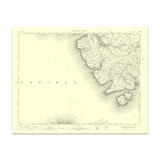 Authentic reproduction of Ordnance Survey map of Minginish 1896-1904 with a yellow tint background