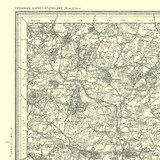 Authentic reproduction of Close up of Ordnance Survey map of Tenterden 1896-1904 with a yellow tint background