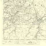 Close up of authentic reproduction of Ordnance Survey map of Peebles 1896-1904 with a yellow tint background
