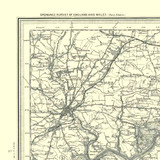 Close up of authentic reproduction of Ordnance Survey map of Haverfordwest 1896-1904 with a yellow tint background