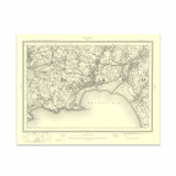 Authentic reproduction of Ordnance Survey map of Swansea 1896-1904 with a yellow tint background