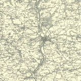 Close up of Authentic reproduction of Ordnance Survey map of Tiverton 1896-1904 with a yellow tint background