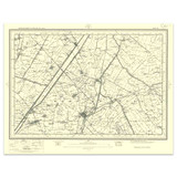 Authentic reproduction of Ordnance Survey map of Ely 1896-1904 with a yellow tint background