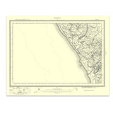 Authentic reproduction of Ordnance Survey map of Gosforth 1896-1904 with a yellow tint background