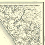 Close up of Authentic reproduction of Ordnance Survey map of Gosforth 1896-1904 with a yellow tint background