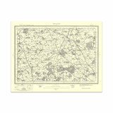 Authentic reproduction of Ordnance Survey map of Towcester 1896-1904 with a yellow tint background