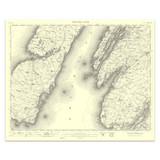 Authentic reproduction of Ordnance Survey map of Jura 1896-1904 with a yellow tint background