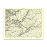 Authentic reproduction of Ordnance Survey map of Oban 1896-1904 with a yellow tint background