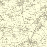 Close up of Authentic reproduction of Ordnance Survey map of Biggleswade 1896-1904 with a yellow tint background