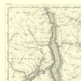 Close up of authentic reproduction of Ordnance Survey map of Loch Lomond 1896-1904 with a yellow tint background