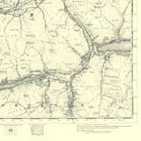 Close up of authentic reproduction of Ordnance Survey map of Balquhidder 1896-1904 with a yellow tint background