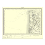Authentic reproduction of Ordnance Survey map of Fleetwood 1896-1904 with a yellow tint background