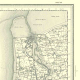 Close up of Authentic reproduction of Ordnance Survey map of Fleetwood 1896-1904 with a yellow tint background