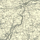 Close up of authentic reproduction of Ordnance Survey map of Carmarthen 1896-1904 with a yellow tint background