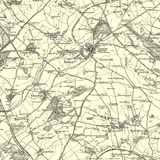 Close up of Authentic reproduction of Ordnance Survey map of Chipping Norton 1896-1904 with a yellow tint background
