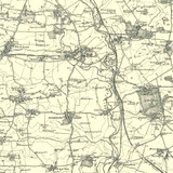 Close up of Authentic reproduction of Ordnance Survey map of Chipping Norton 1896-1904 with a yellow tint background