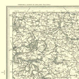 Close up of Authentic reproduction of Ordnance Survey map of Chulmleigh 1896-1904 with a yellow tint background
