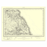 Authentic reproduction of Ordnance Survey map of Scalby 1896-1904 with a yellow tint background