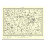 Authentic reproduction of Ordnance Survey map of Bedford 1896-1904 with a yellow tint background