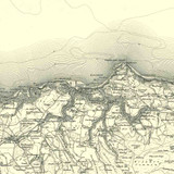 Close up of Authentic reproduction of Ordnance Survey map of Ilfracombe 1896-1904 with a yellow tint background