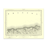 Authentic reproduction of Ordnance Survey map of Ilfracombe 1896-1904 with a yellow tint background