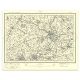 Authentic reproduction of Ordnance Survey map of Wigan 1896-1904 with a yellow tint background