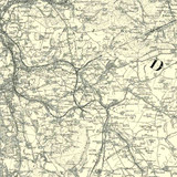 Close up of authentic reproduction of Ordnance Survey map of Chapel-en-le-Frith 1896-1904 with a yellow tint background