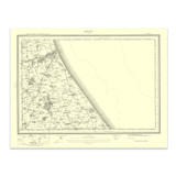 Authentic reproduction of Ordnance Survey map of Hornsea 1896-1904 with a yellow tint background