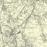 Close up of authentic reproduction of Ordnance Survey map of Preston 1896-1904 with a yellow tint background