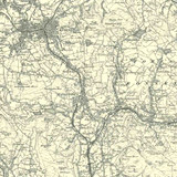 Close up of authentic reproduction of Ordnance Survey map of Rochdale 1896-1904 with a yellow tint background