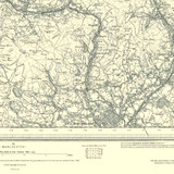 Close up of authentic reproduction of Ordnance Survey map of Rochdale 1896-1904 with a yellow tint background