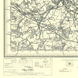 Close up of authentic reproduction of Ordnance Survey map of Wakefield 1896-1904 with a yellow tint background