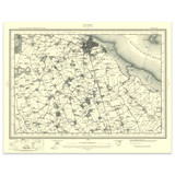 Authentic reproduction of Ordnance Survey map of Grimsby 1896-1904 with a yellow tint background