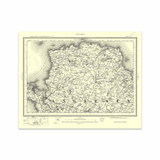Authentic reproduction of Ordnance Survey map of Holyhead1896-1904 with a yellow tint background