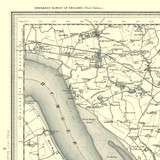 Close up of authentic reproduction of Ordnance Survey map of Patrington 1896-1904 with a yellow tint background