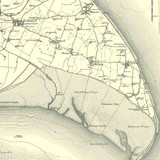 Close up of authentic reproduction of Ordnance Survey map of Patrington 1896-1904 with a yellow tint background