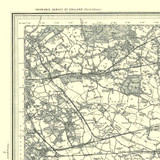Close up of authentic reproduction of Ordnance Survey map of Runcorn 1896-1904 with a yellow tint background