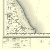 Close up of authentic reproduction of Ordnance Survey map of Wisbech 1896-1904 with a yellow tint background